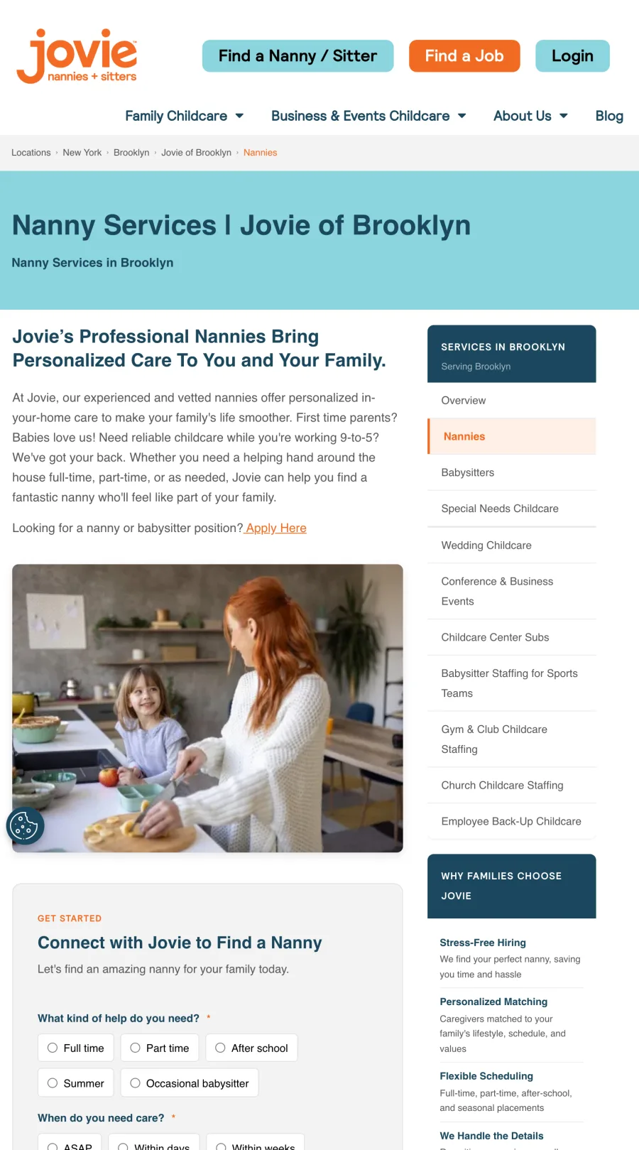 A Jovie franchise service page on a tablet