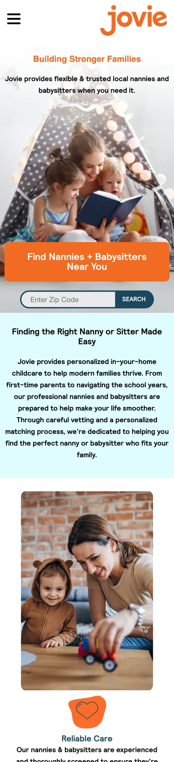 The Jovie homepage on a phone