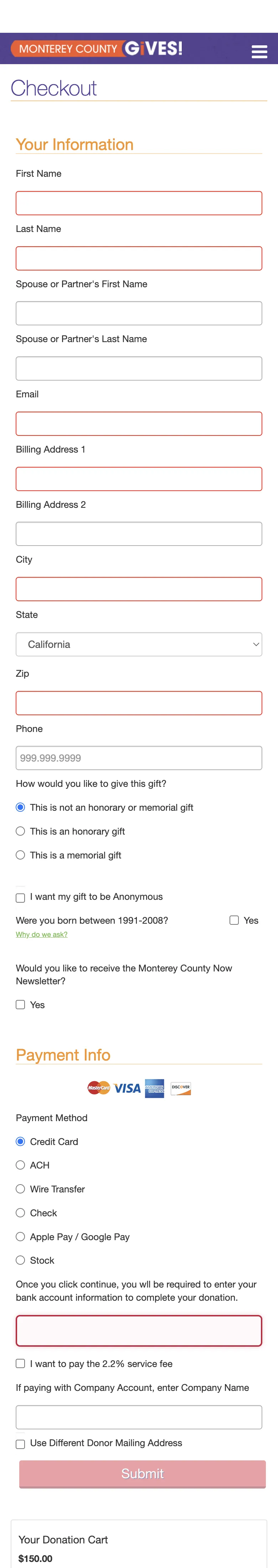 The checkout step on a phone